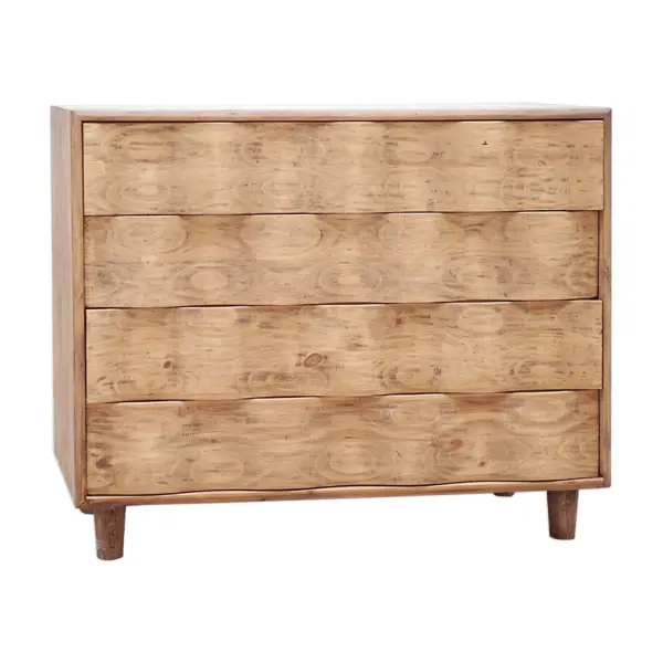 Mid-century Modern Inspired With An Updated Appeal, Layered In A Striking Pine Veneer Finished In A Natural Light Oak Rustic Stain. Each Rippled Drawer Face Features A Canted Hand Grab For Ease Of Use. Collection: Crawford Designer: Matthew Williams Finish: Natural Light Oak Rustic Stain Width: 42.00" Height: 34.00" Length: 17.00" Weight: 108.00 lb Material: Mdf, Veneer, Pine Country of Origin: Vietnam Safety Rating: Indoor Only