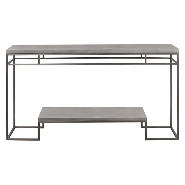 Known For Its Popularity During The Art Deco Period, Shagreen Has Made Its Resurgence As A Modern Home Decor Staple. This Console Features Faux Shagreen Embossed Surfaces In A Natural Light Gray Wash, Paired With A Modern, Stainless Steel Frame Finished In Brushed Nickel. Collection: Clea Designer: Matthew Williams Finish: Stainless Steel Width: 54.00" Height: 30.00" Length: 14.00" Weight: 42.90 lb Material: Stainless Steel, Mdf, Faux Shagreen Country of Origin: Vietnam Safety Rating: Indoor Only