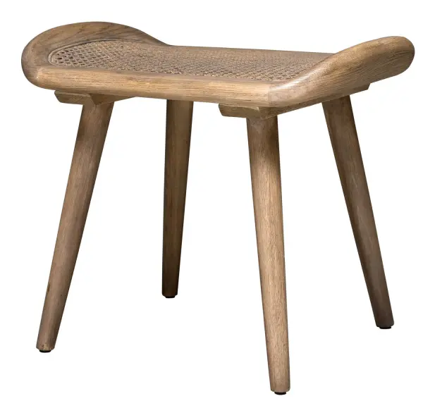 A Nod To Scandinavian Style, This Small Bench Features A Solid Oak Frame In A Dry Oak Finish With Tapered Legs And A Curved Seat, Showcasing A Woven Rattan Top. Collection: Arne Designer: Matthew Williams Finish: Dry Oak Width: 22.00" Height: 19.00" Length: 17.00" Weight: 13.23 lb Material: Oak Wood With Rattan Country of Origin: Indonesia Safety Rating: Indoor Only