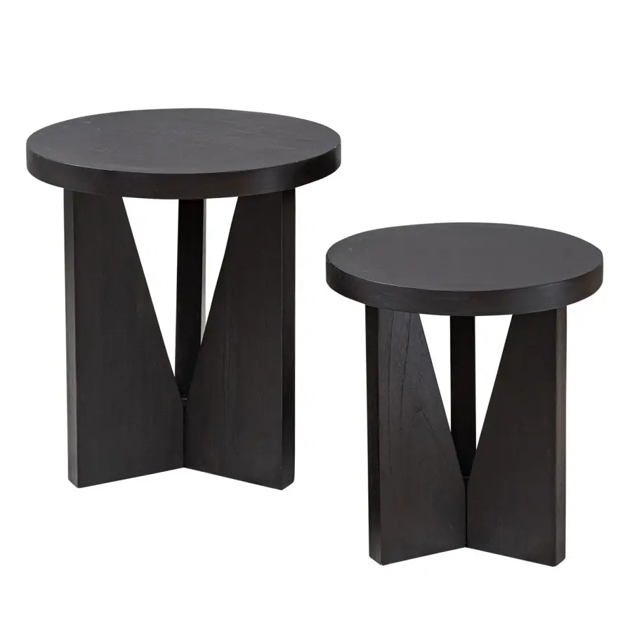 Nadette Nesting Tables, Set of 2 in Dark Espresso