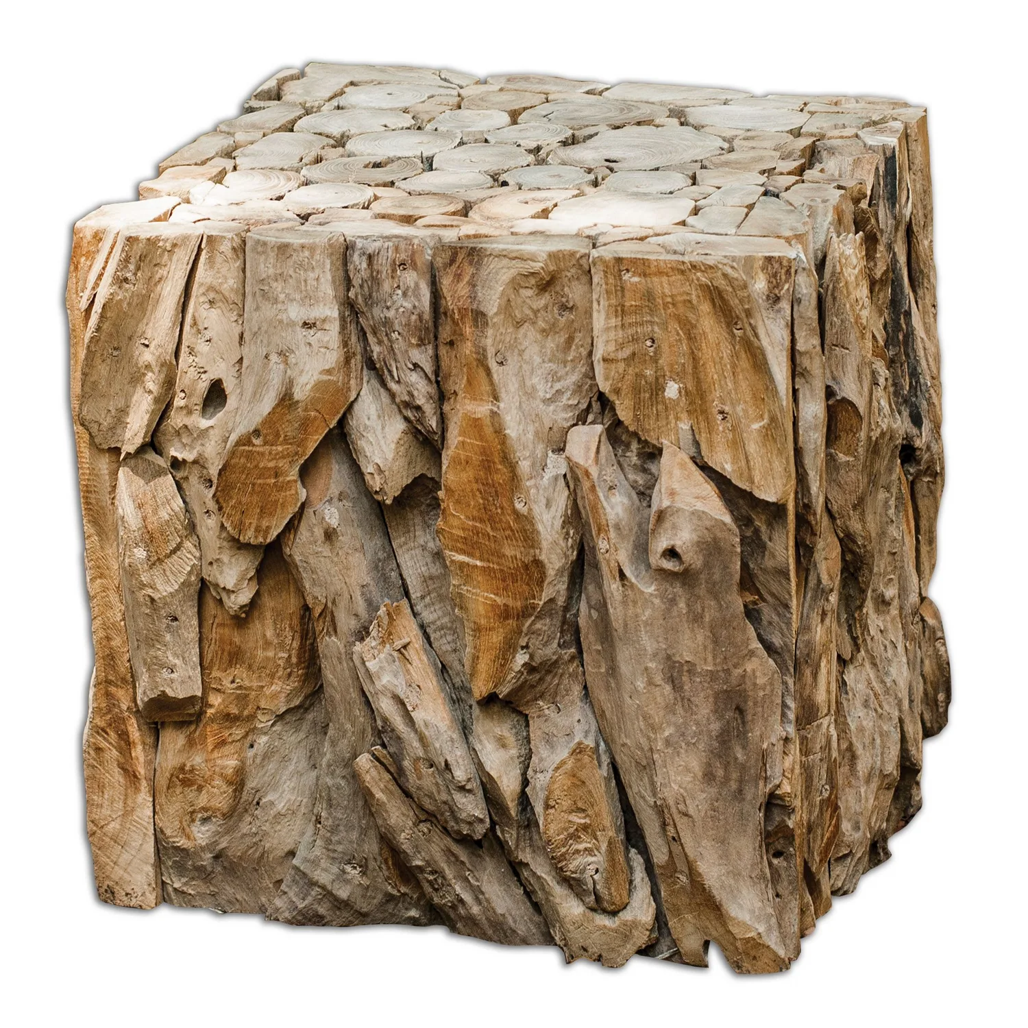 Teak Root Bunching Cubes in Teak Wood
