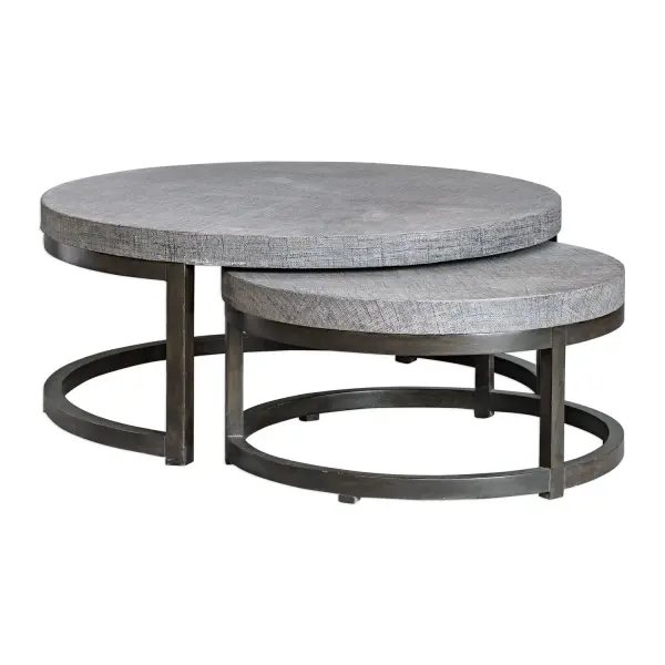 Offering Versatile Function With Modern Influences, This Duo Features Burlap Wrapped Tops Heavily Glazed In A Taupe Wash, With Solid Hardwood Bases Finished In A Hand Rubbed Black Coffee. Sizes: Sm-31x31x15, Lg-43x43x18 Collection: Aiyara Designer: Billy Moon Finish: Rubbed Black Coffee Width: 42.50" Height: 18.00" Length: 42.50" Weight: 66.00 lb Material: Javawood With Particle Board Carb Phase 2 And Burlap Country of Origin: Indonesia Safety Rating: Indoor Only