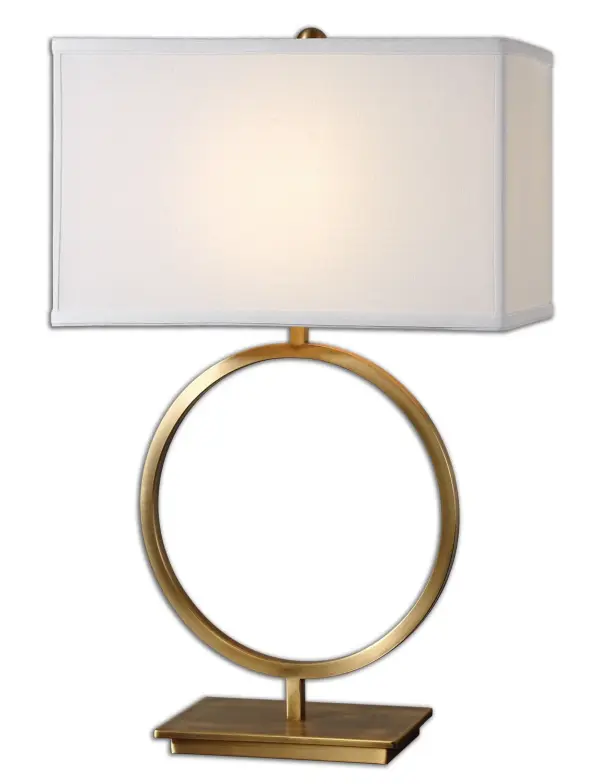 Hand Forged Metal Finished In A Plated Brushed Brass. The Rectangle Box Shade Is A White Linen Fabric. Collection: Duara Designer: David Frisch Finish: Brushed Brass Glass: Rectangle Box Width: 18.50" Height: 28.75" Length: 9.50" Weight: 8.00 lb Extension from Wall: 9.50" Number of Bulbs: 1 Maximum Wattage: 150.00 W Bulb Type: A Voltage: 110.00 V Material: Metal Country of Origin: China Safety Rating: Indoor Only Switch: 3-WAY