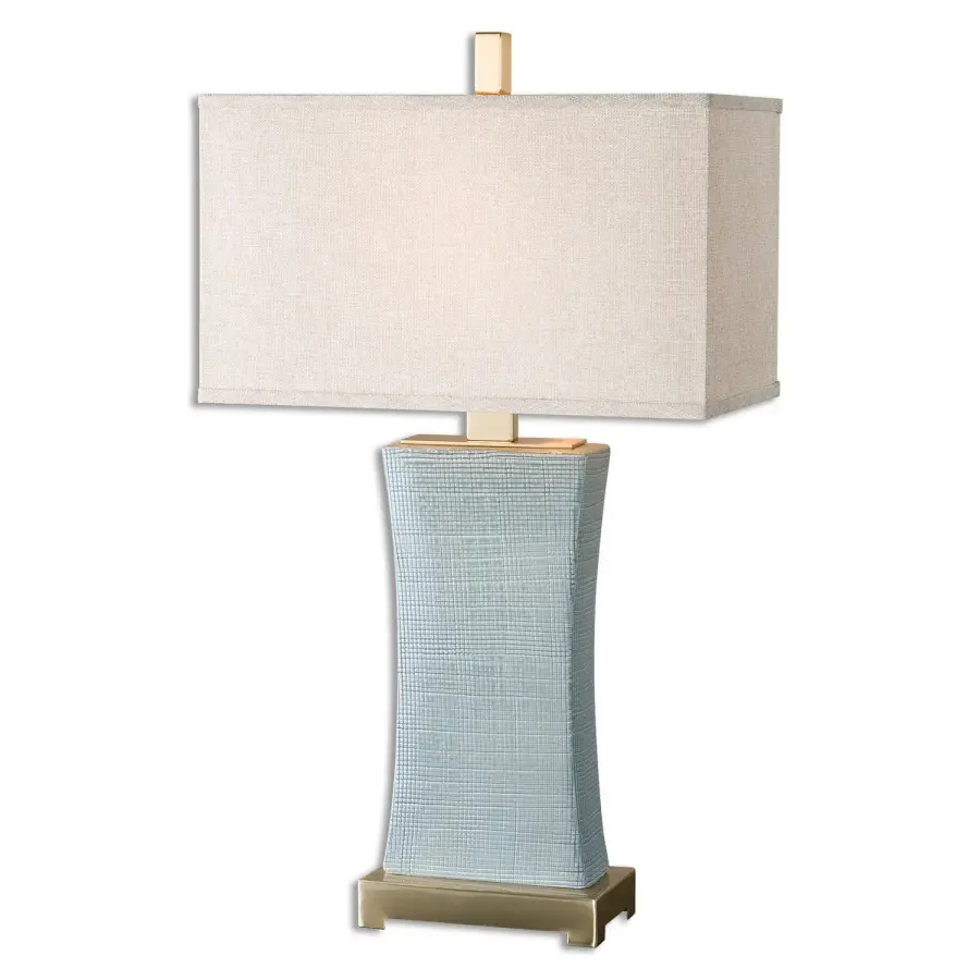 Cantarana One-Light Table Lamp in Coffee Bronze and Blue Gray Glaze
