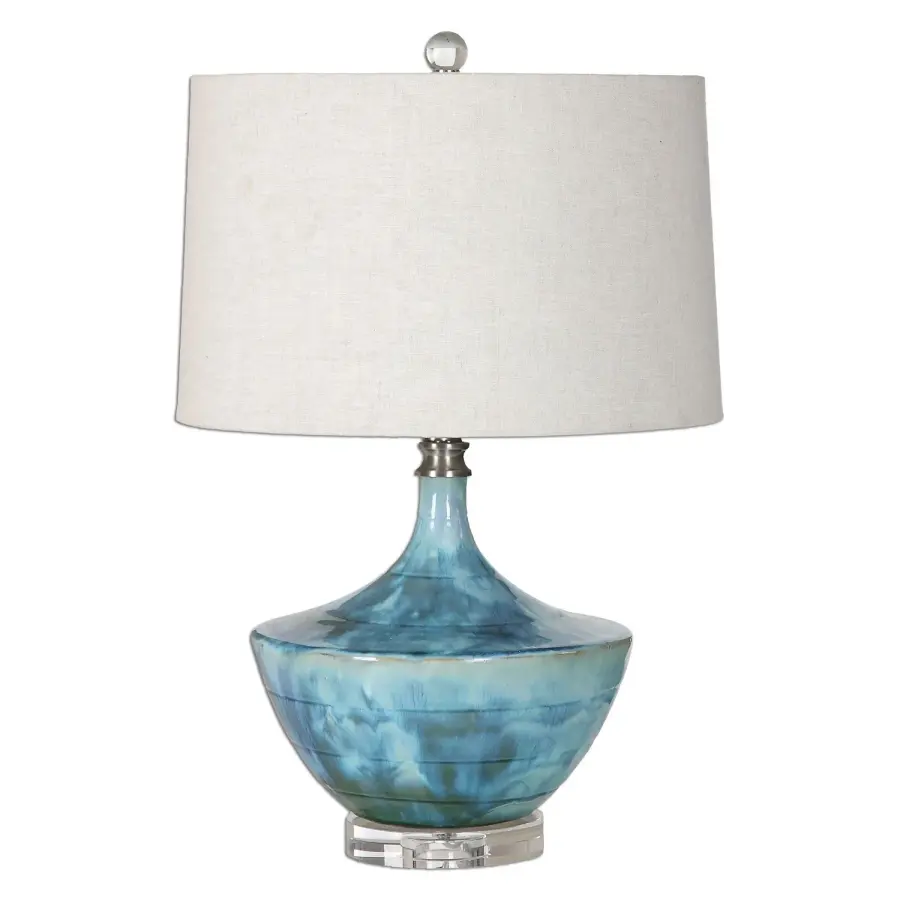 Chasida One-Light Table Lamp in Blue Ceramic Glaze