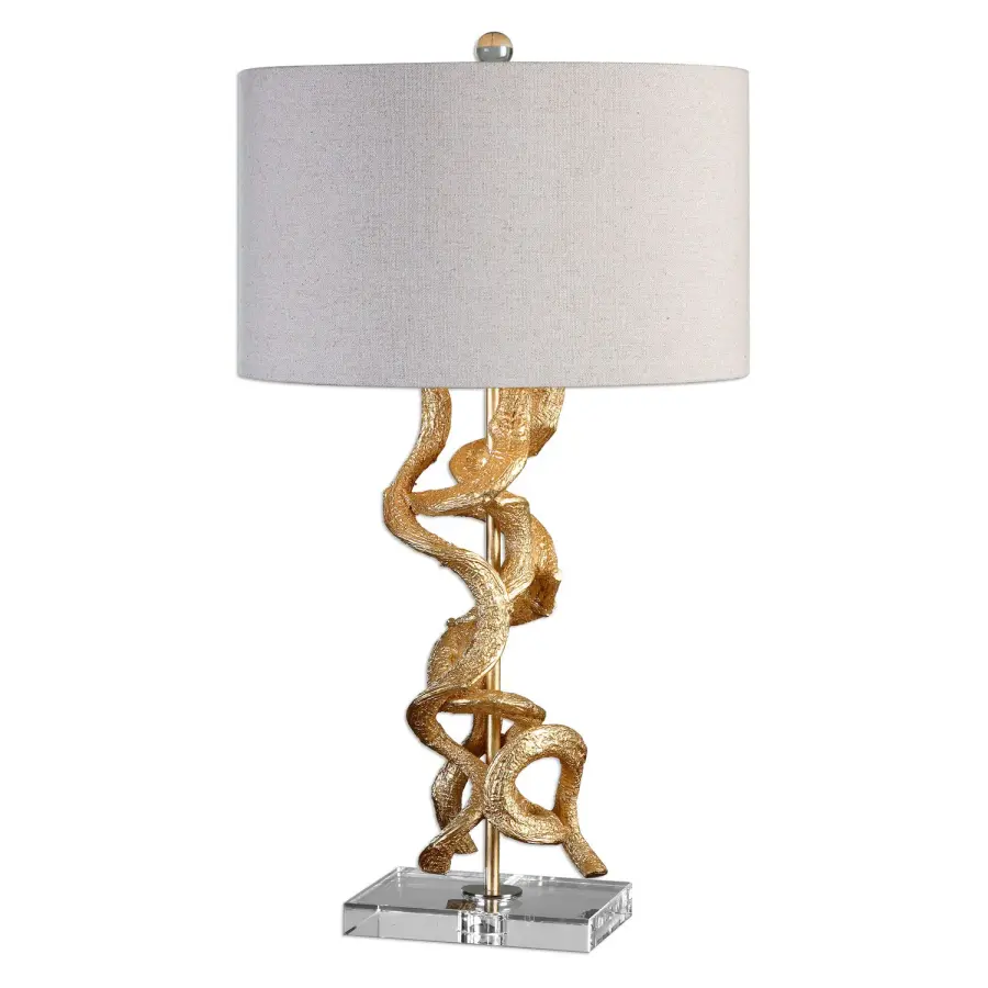 Uttermost Twisted Vines One-Light Table Lamp in Bright Gold Leaf