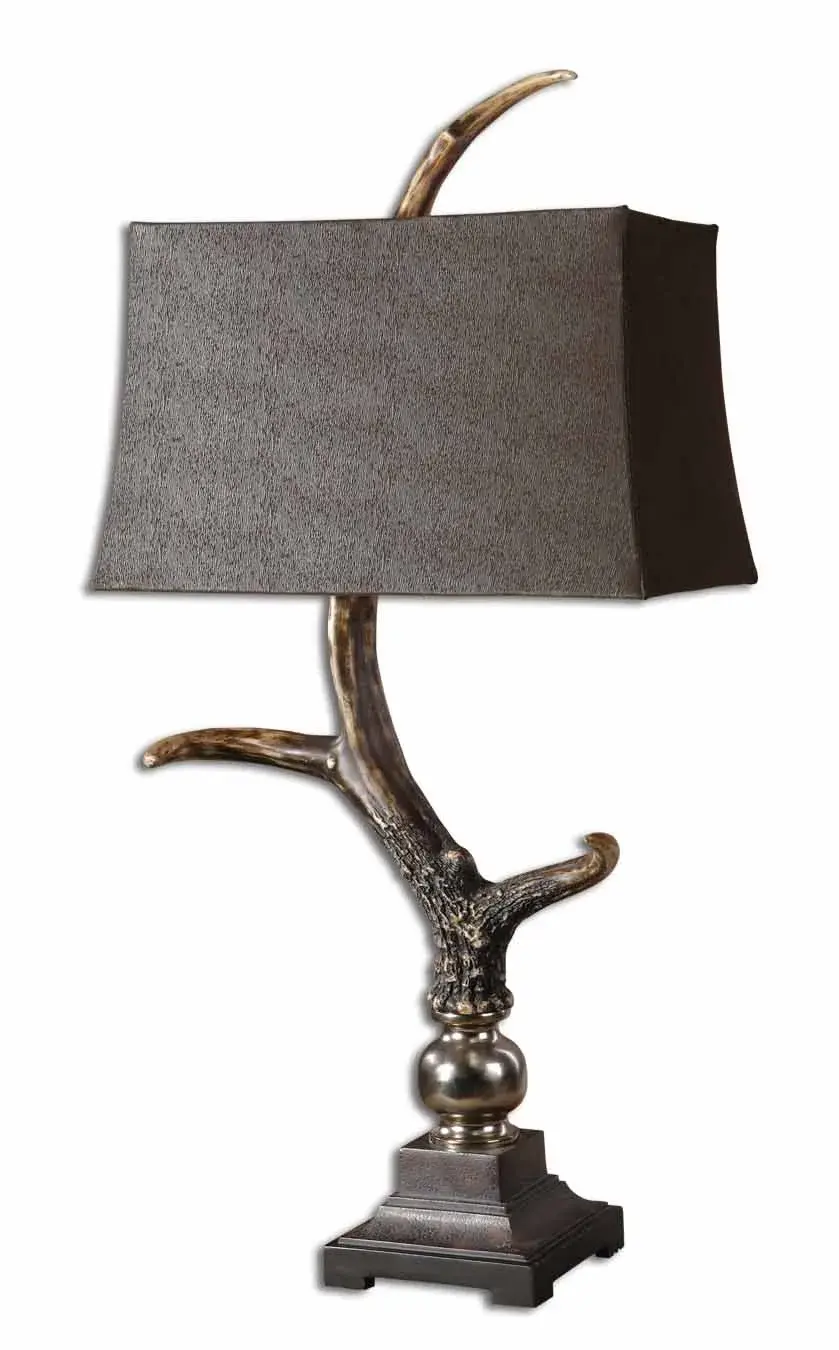 Stag Horn One Light Table Lamp in Aluminum