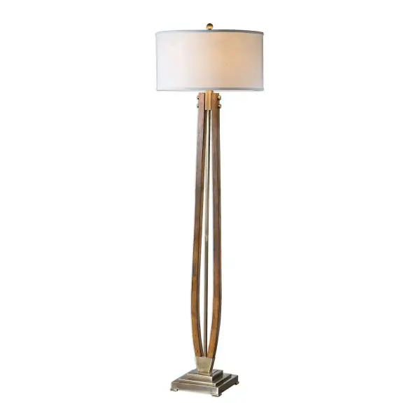Solid Wood Supports Finished In A Burnished Honey Stain, Accented With Plated, Brushed Coffee Bronze Iron Details. The Round Hardback Drum Shade Is A Light Beige Linen Fabric With Natural Slubbing. Collection: Boydton Designer: Carolyn Kinder Finish: Brushed Coffee Bronze Iron Glass: Round Hardback Drum Width: 19.00" Height: 66.50" Length: 19.00" Weight: 20.00 lb Number of Bulbs: 1 Maximum Wattage: 150.00 W Bulb Type: A Voltage: 110.00 V Material: Iron, Linen, Rubber Wood Country of Origin: China Safety Rating: Indoor Only Switch: 3-WAY