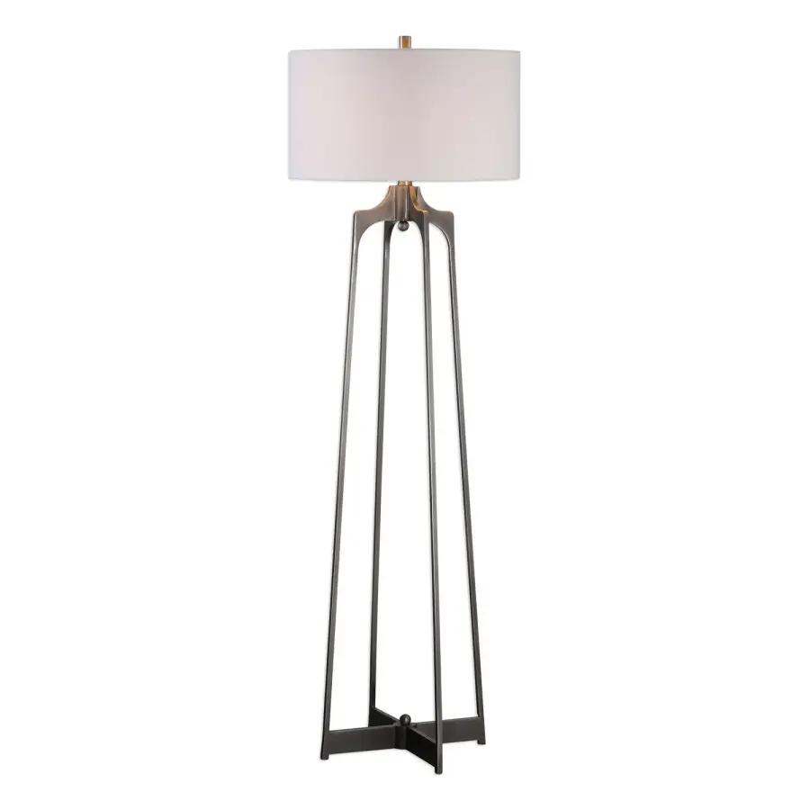 Adrian One Light Floor Lamp in Aged Gun Metal