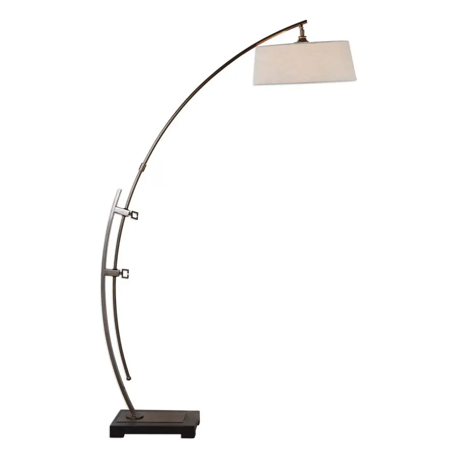 Calogero One-Light Arc Floor Lamp in Dark Bronze