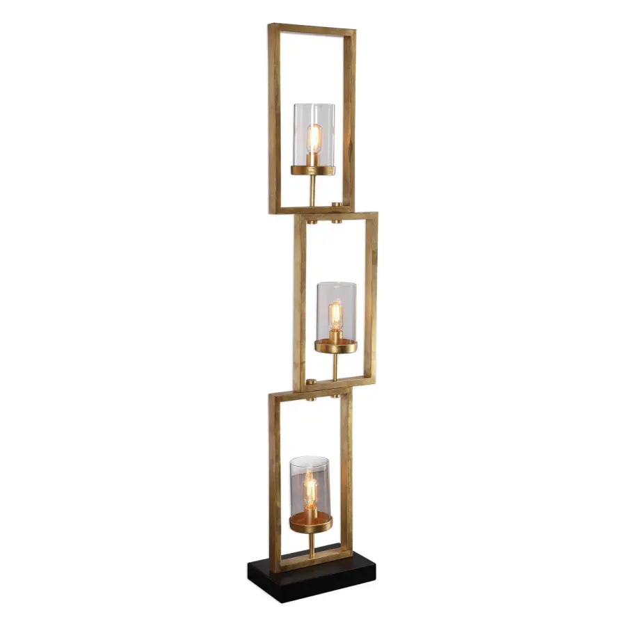 Cielo Three Light Floor Lamp in Antiqued Gold Leaf