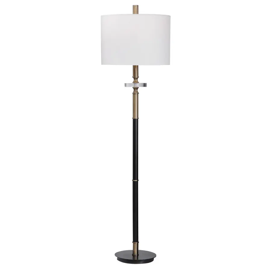 Maud One Light Floor Lamp in Antique Brass