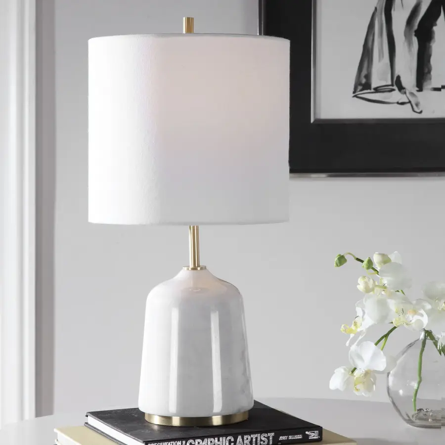 Eloise One Light Table Lamp in Brushed Light Brass