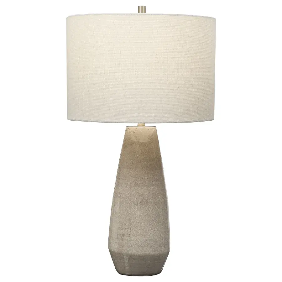 Volterra One Light Table Lamp in Antique Brushed Brass
