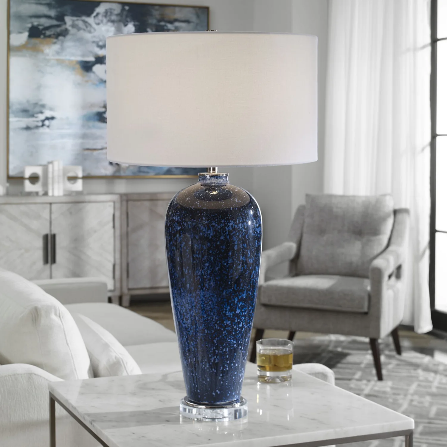 Stargazer One Light Table Lamp in Polished Nickel