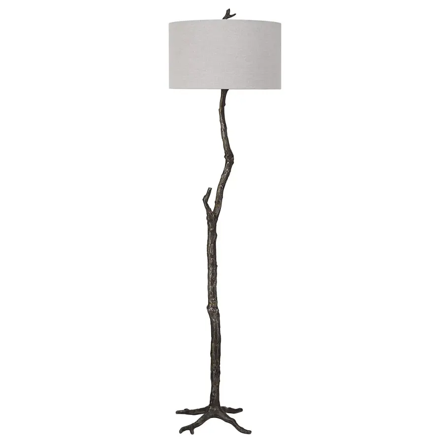 Spruce One Light Floor Lamp in Distressed Rustic Black