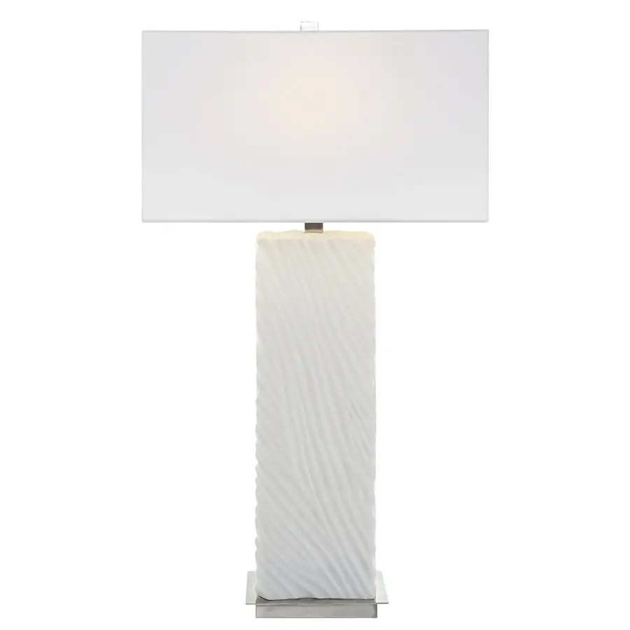 Uttermost Pillar One-Light Table Lamp in Brushed Nickel