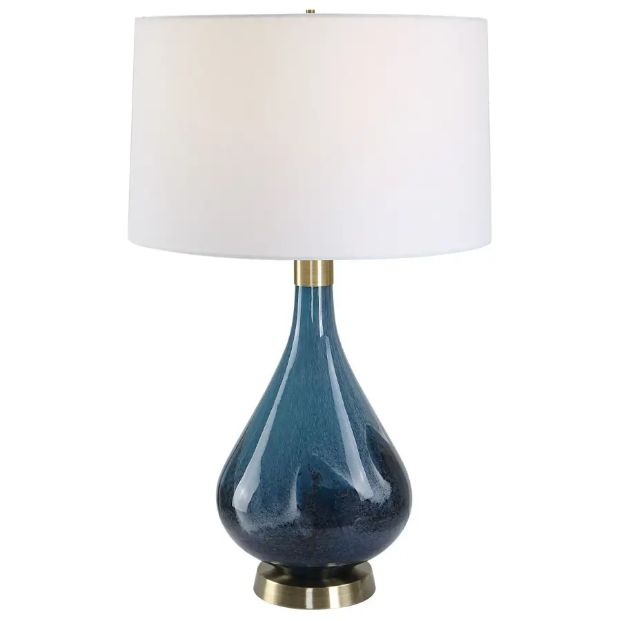 Riviera One Light Table Lamp in Antique Brass