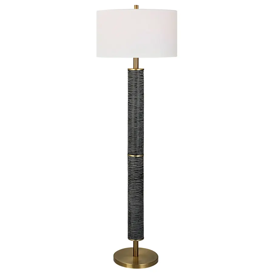 Summit One Light Floor Lamp in Antique Brass