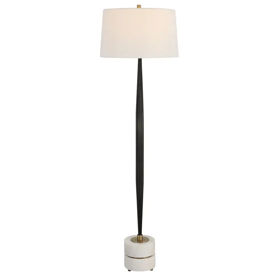 Miraz One Light Floor Lamp in Brushed Brass