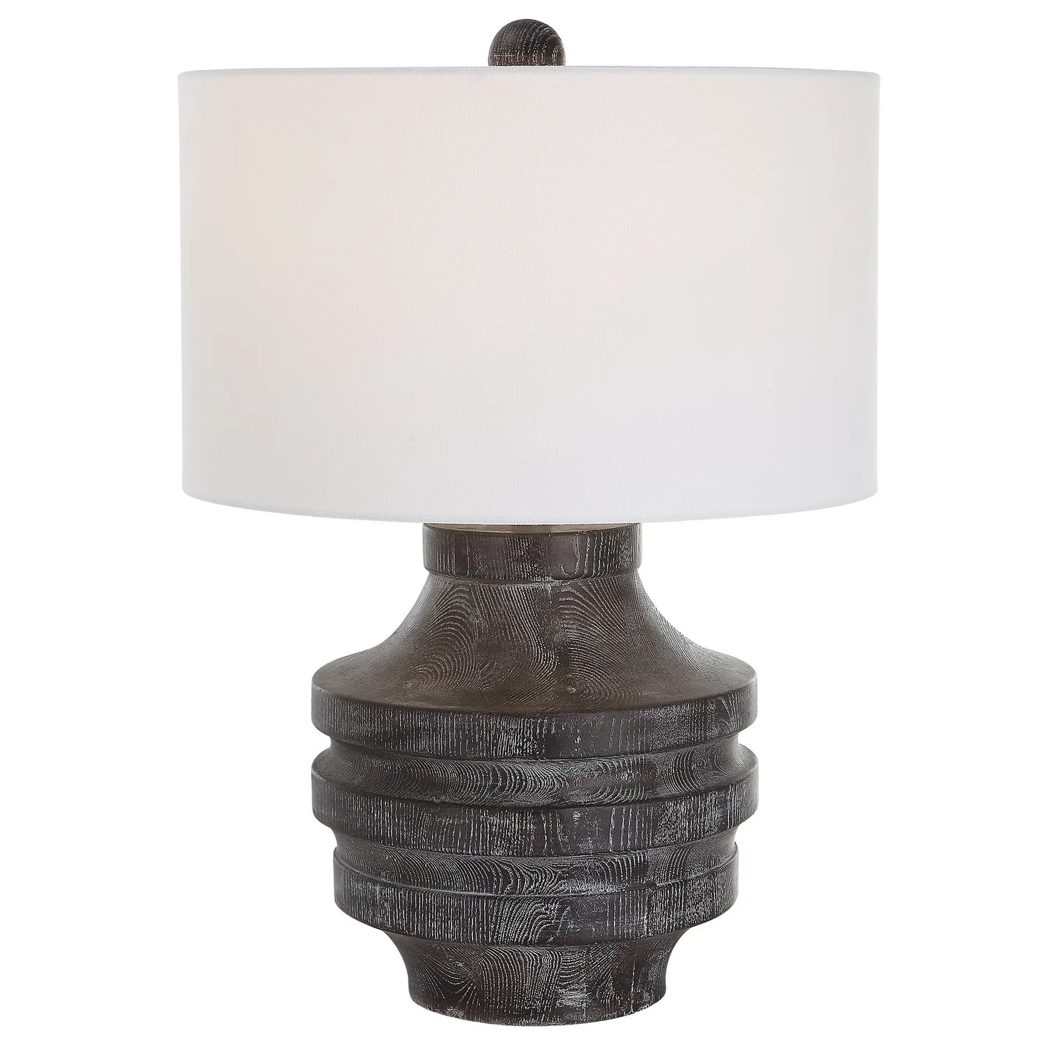 Timber One Light Table Lamp in Black