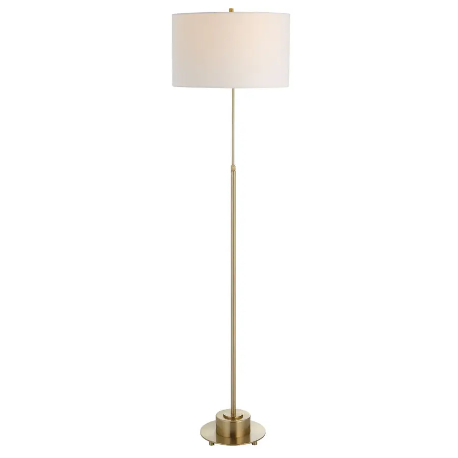 Uttermost Prominence One-Light Adjustable Floor Lamp in Brushed Antique Brass
