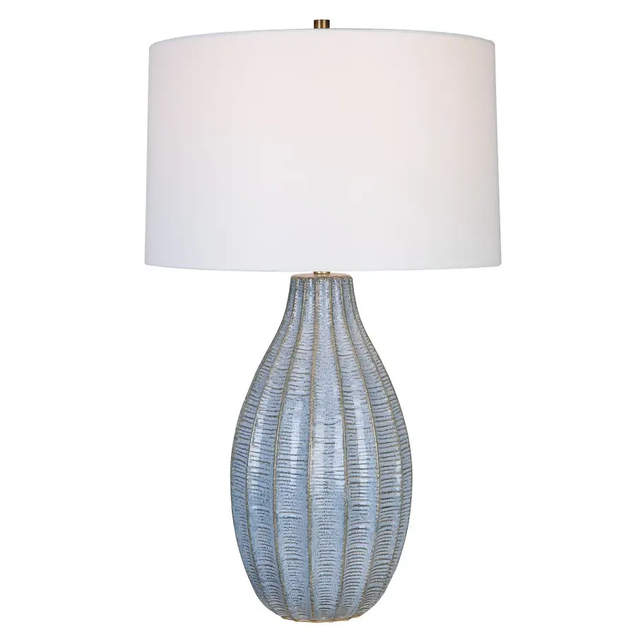 Veston One Light Table Lamp in Antique Brushed Brass