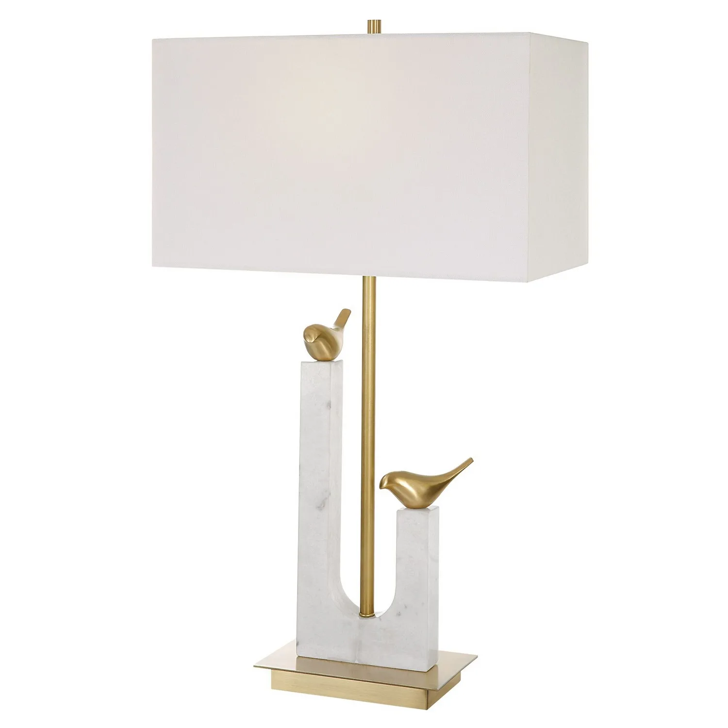 Songbirds One Light Table Lamp in Brushed Brass