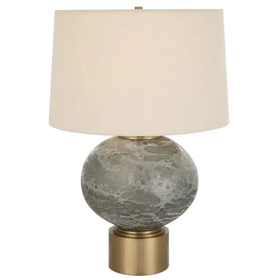 Lunia One Light Table Lamp in Antique Brushed Brass