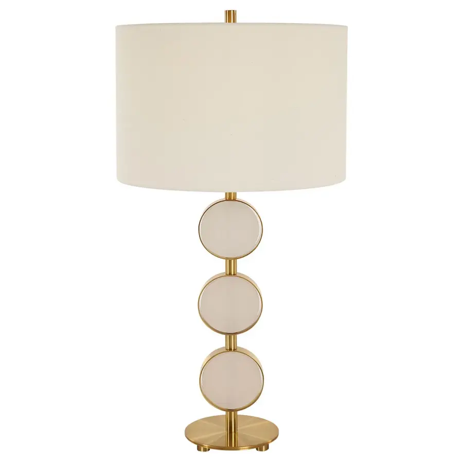 Three Rings One Light Table Lamp in Brushed Brass