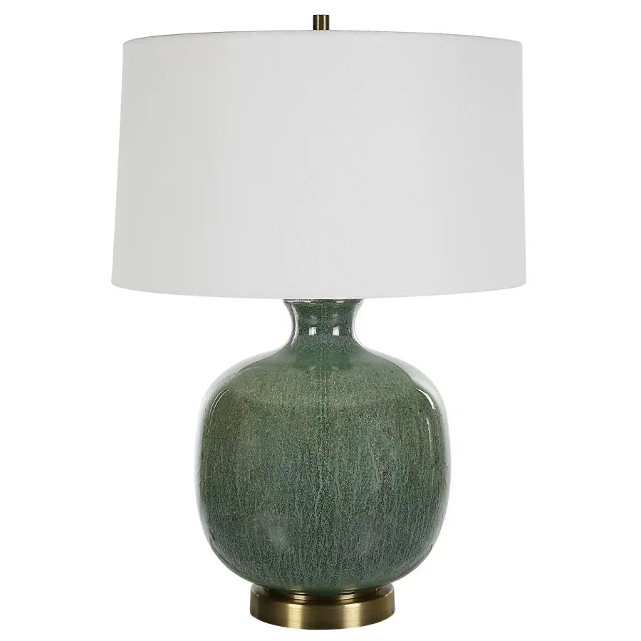 Nataly One Light Table Lamp in Antique Brass