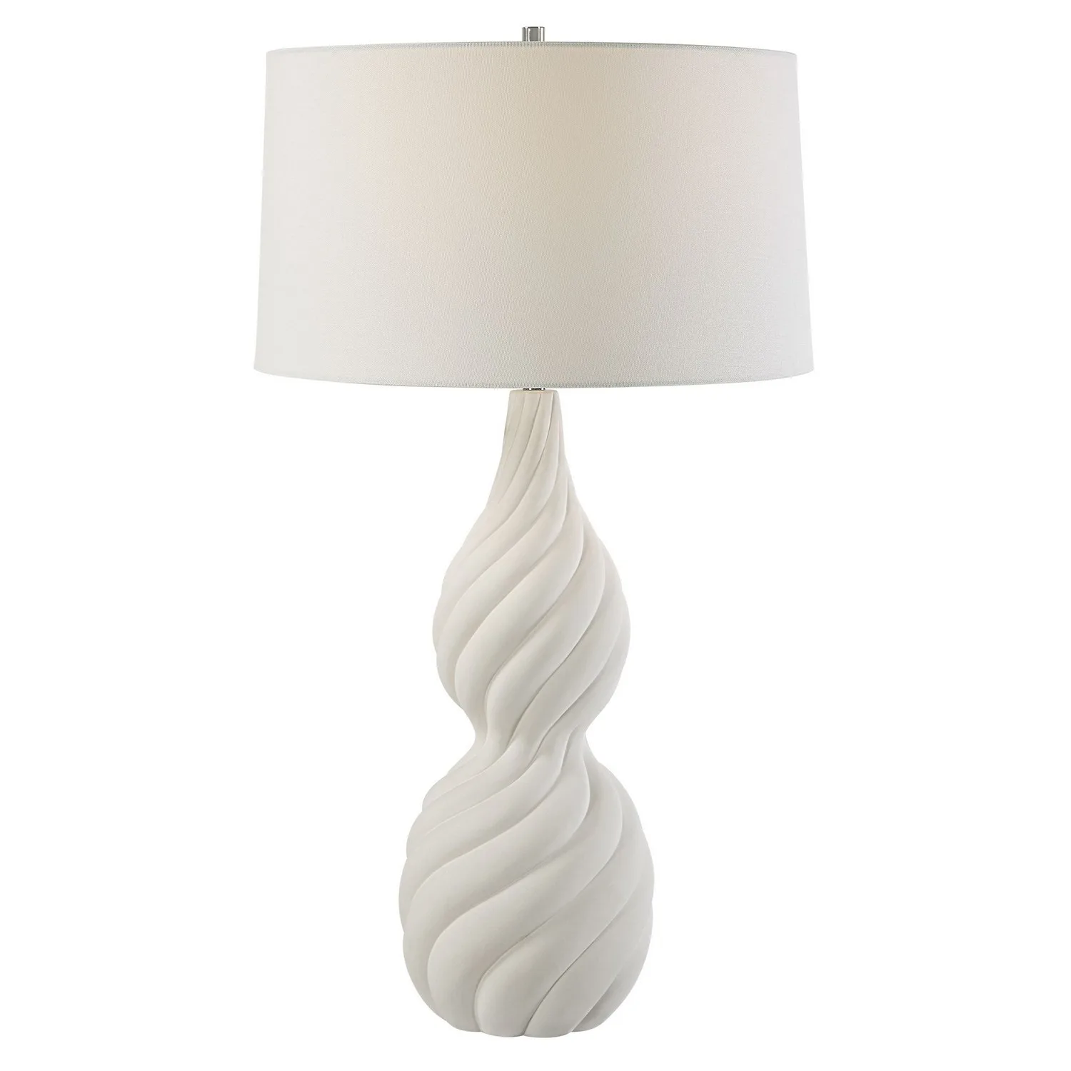 Twisted Swirl One Light Table Lamp in Polished Nickel