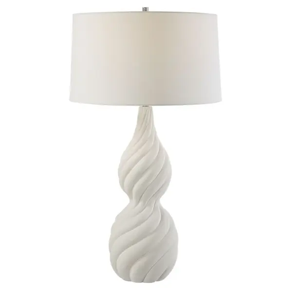 Twisted Swirl One Light Table Lamp in Polished Nickel