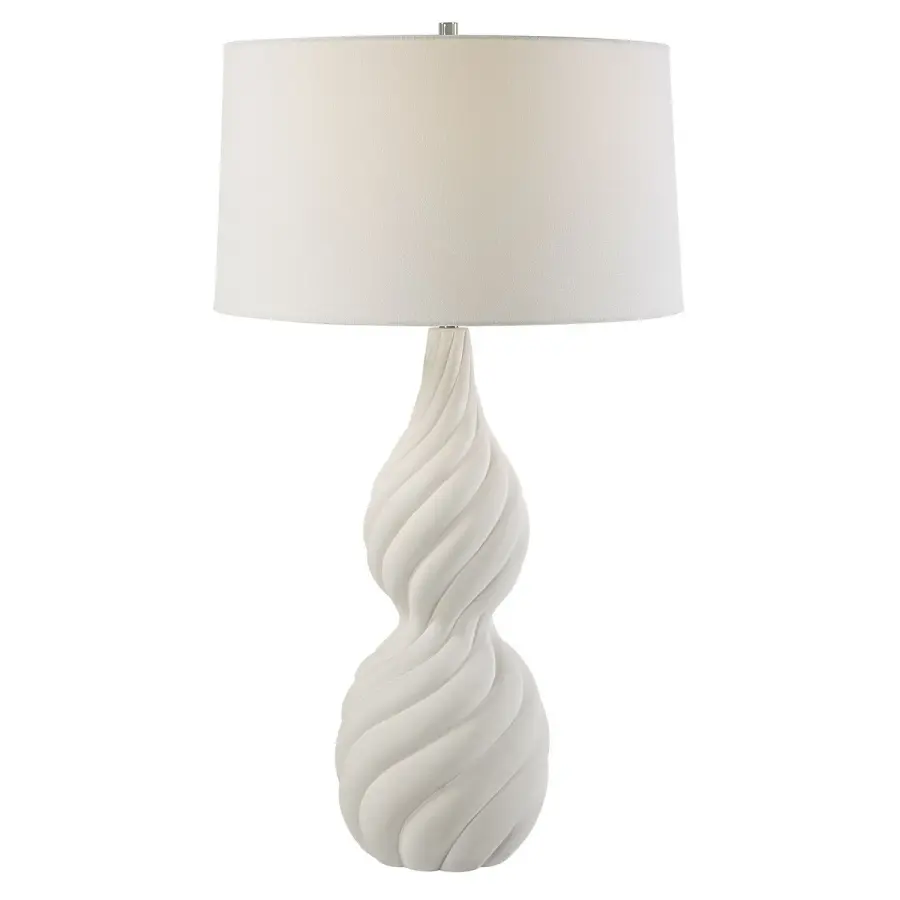 Twisted Swirl One Light Table Lamp in Polished Nickel