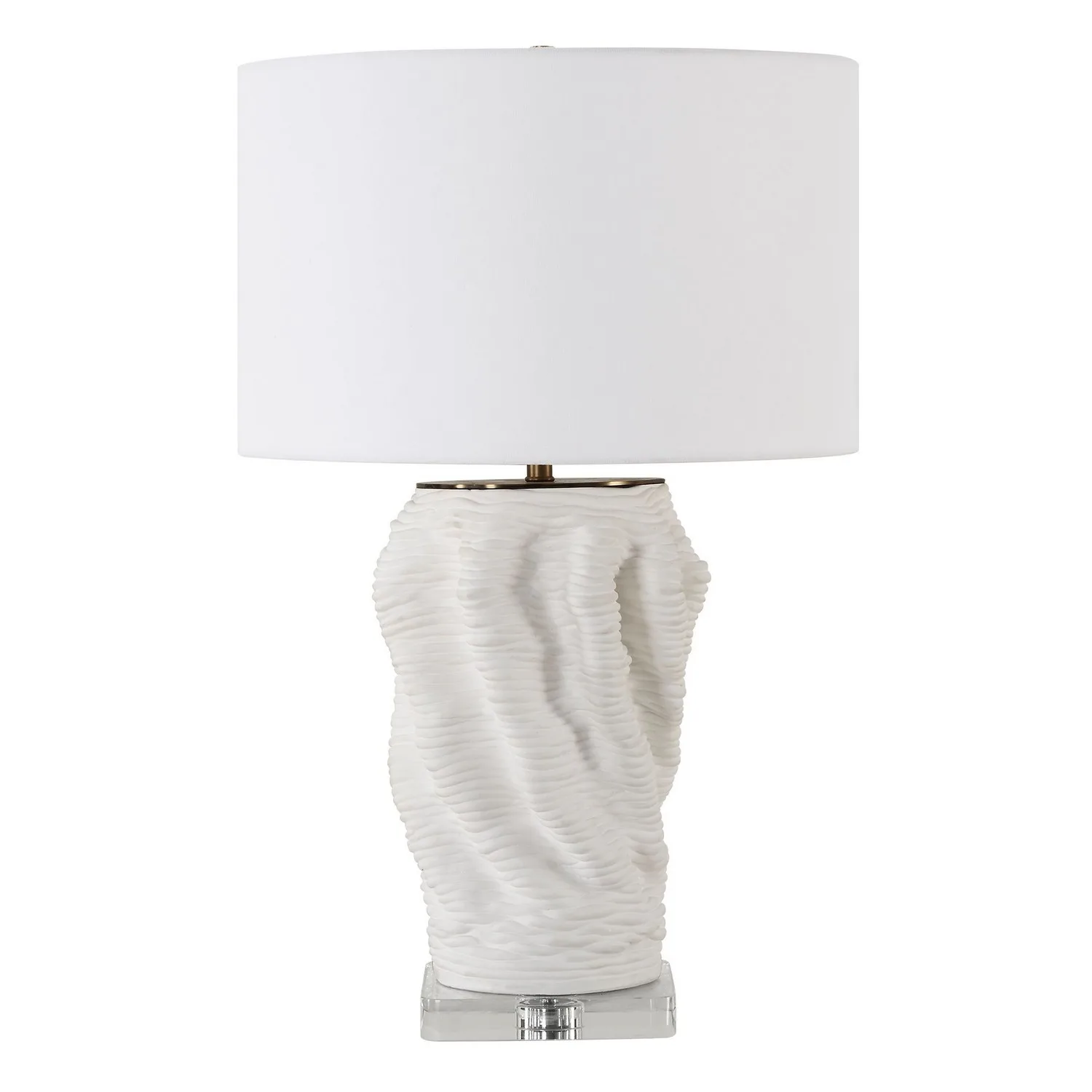 Stratified One Light Table Lamp in Brass