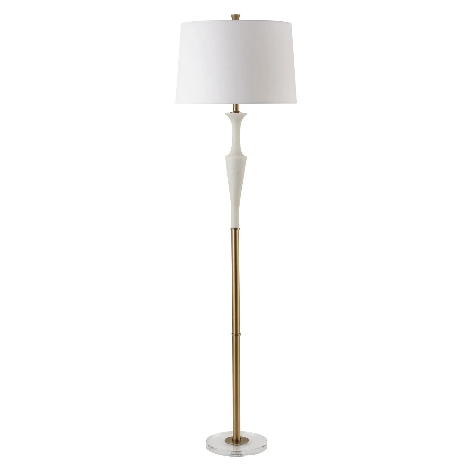 Colette One Light Floor Lamp in Antique Brass