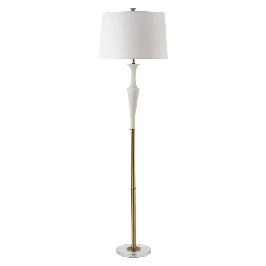 Colette One Light Floor Lamp in Antique Brass