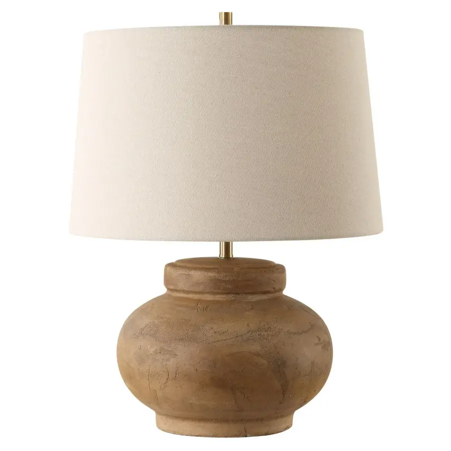Urbino One Light Table Lamp in Brushed Antique Brass