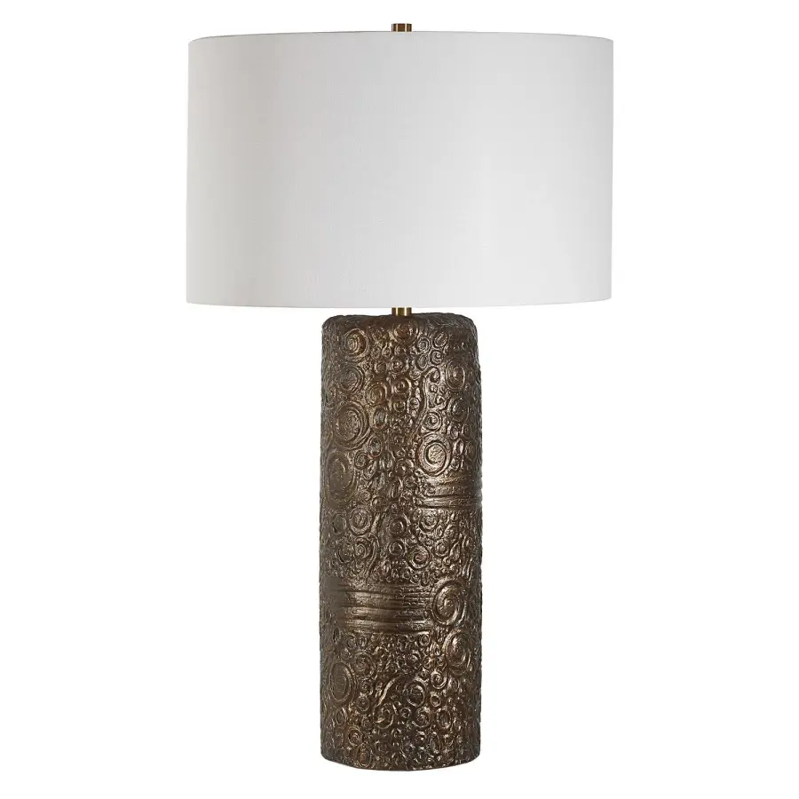 Malaga One Light Table Lamp in Aged Bronze