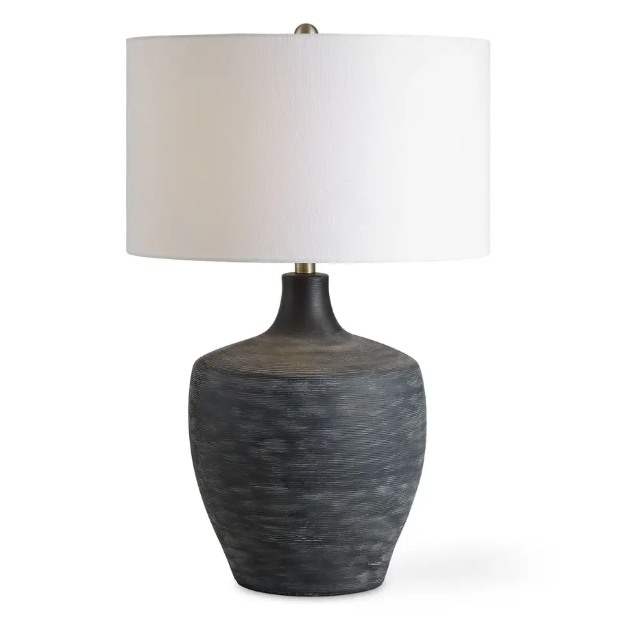 Graphite One Light Table Lamp in Antique Brass
