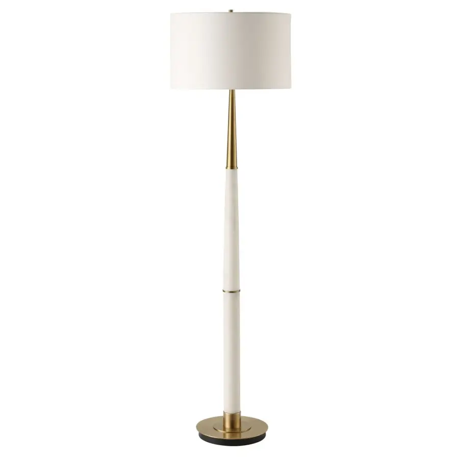 Faro One Light Floor Lamp in Brushed Antique Brass