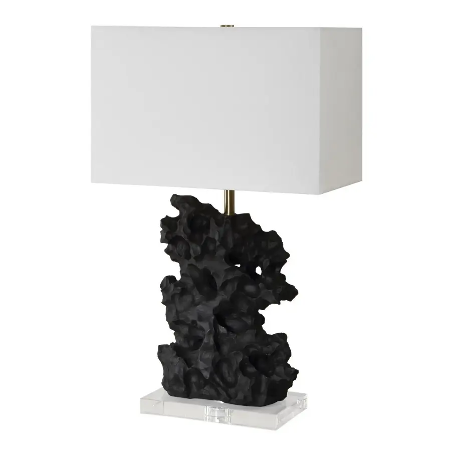 Basalt One Light Table Lamp in Antique Brass