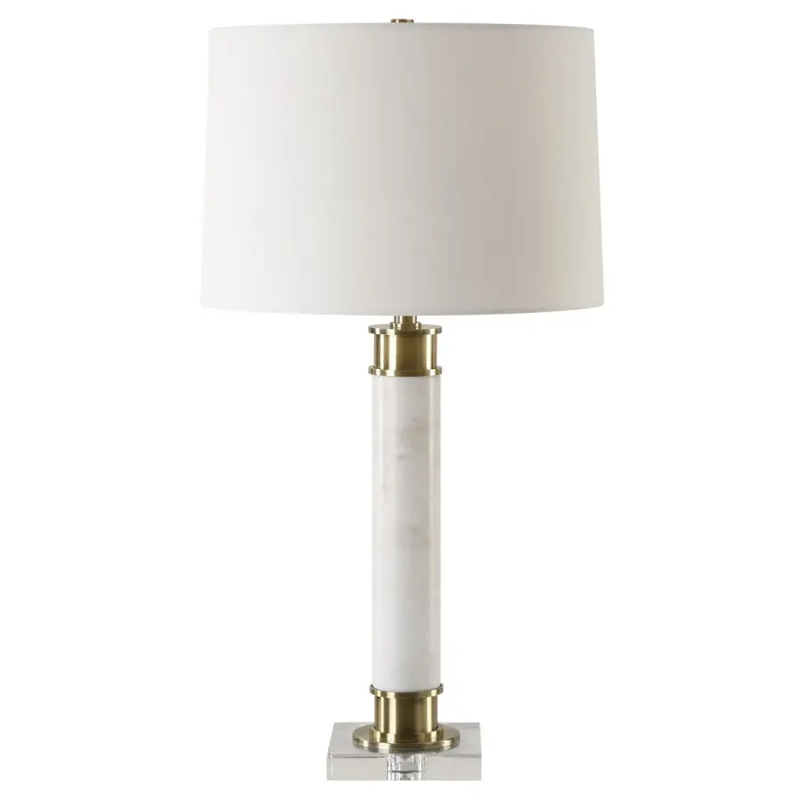 Plinth One Light Table Lamp in Antique Brass
