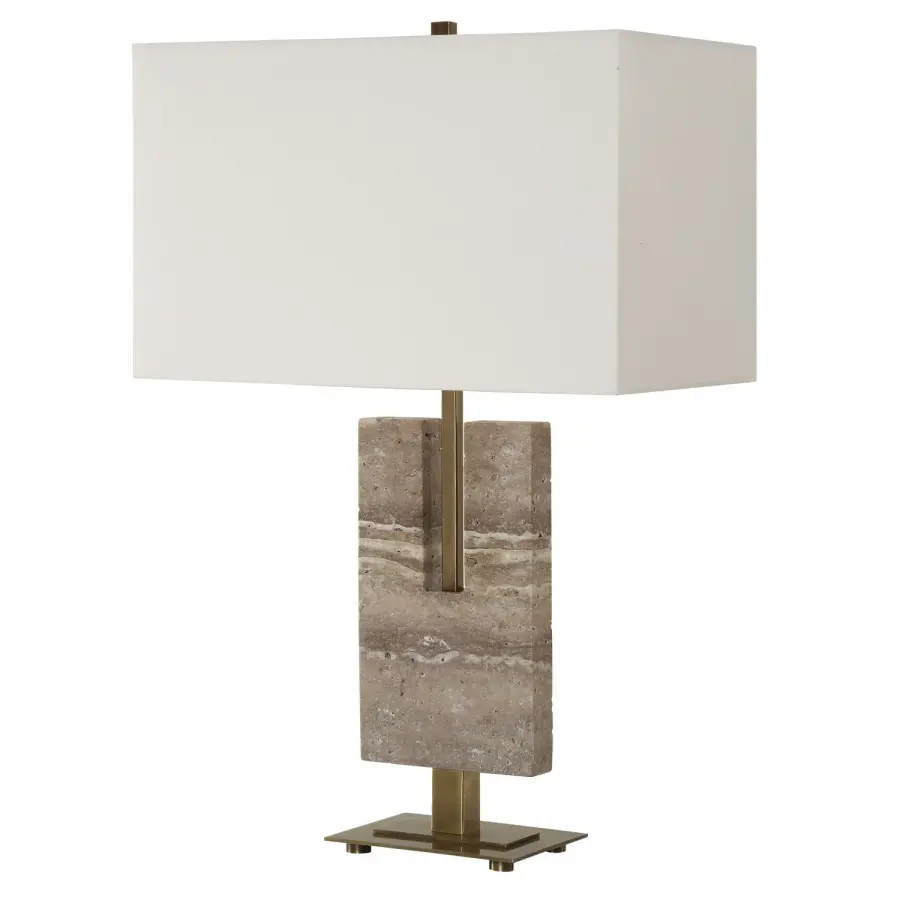 Turning Point One Light Table Lamp in Brushed Antique Brass