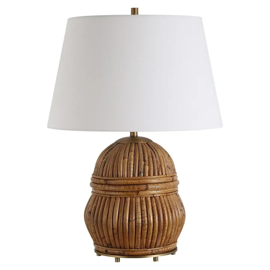 Reed One-Light Table Lamp in Antique Brass
