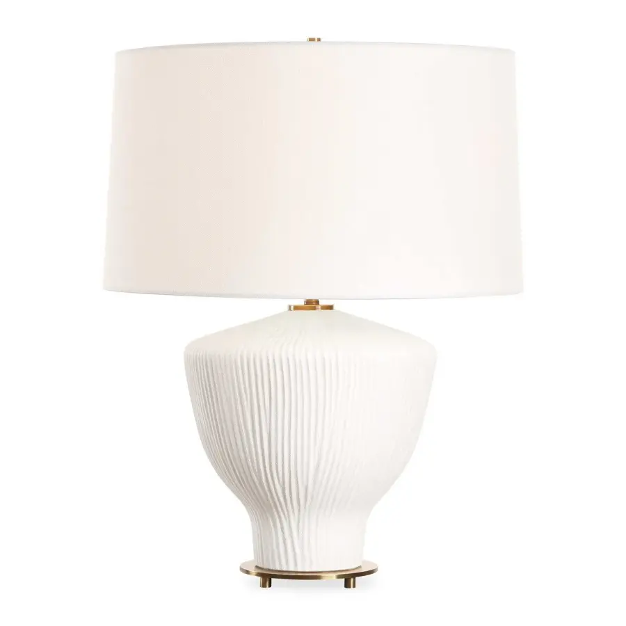 Maisie One Light Table Lamp in Satin White Accented With Brass Plated