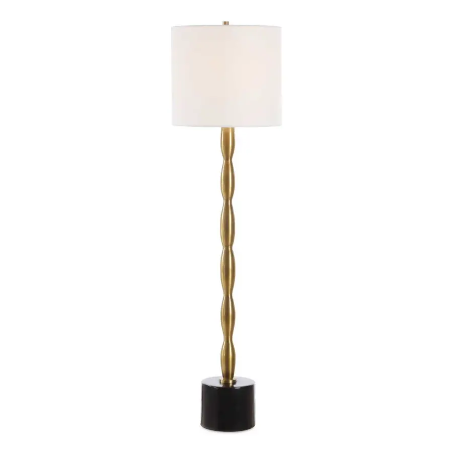 Ezra One Light Buffet Lamp in Antique Brass