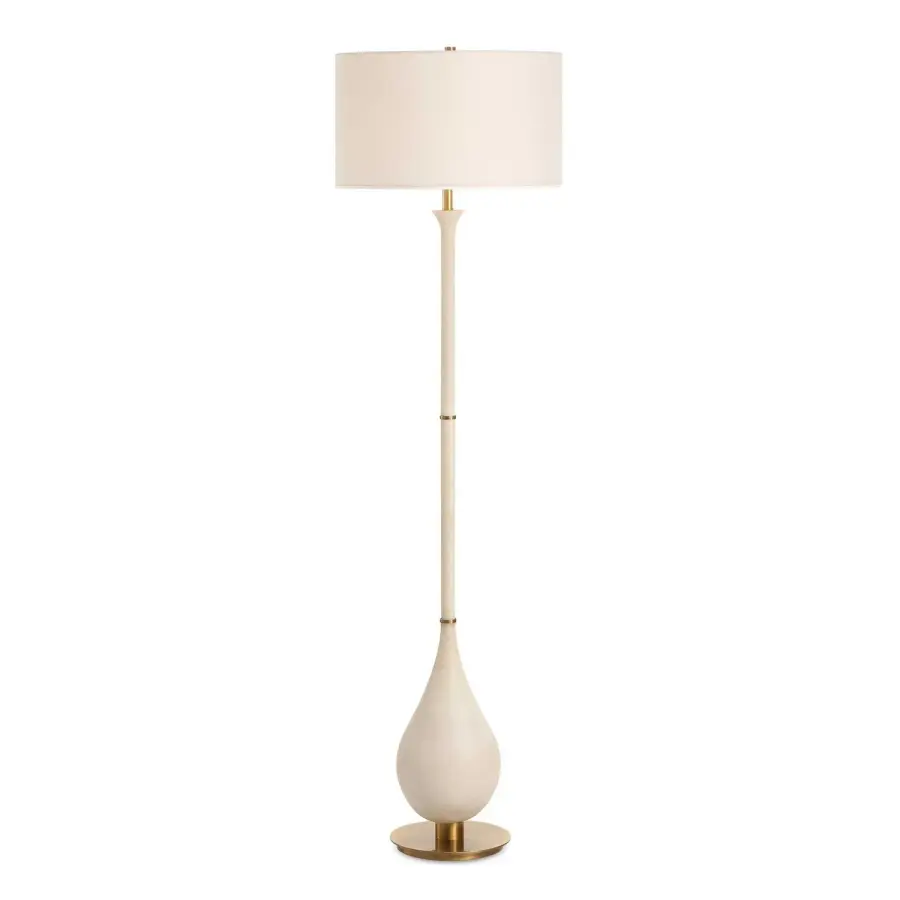 Dewdrop One-Light Floor Lamp in Brushed Antique Brass