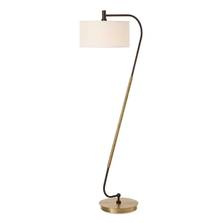 Irwin One-Light Floor Lamp in Antique Brass
