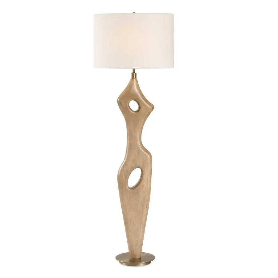 Almyra One Light Floor Lamp in Antique Brass